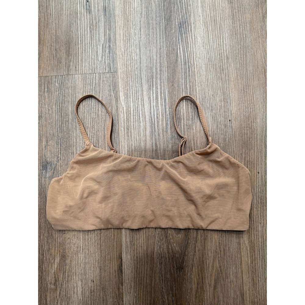 Skims Summer Mesh Bralette Tan Nude Sheer Scoop Neck Adjustable Straps XL - Picture 1 of 6